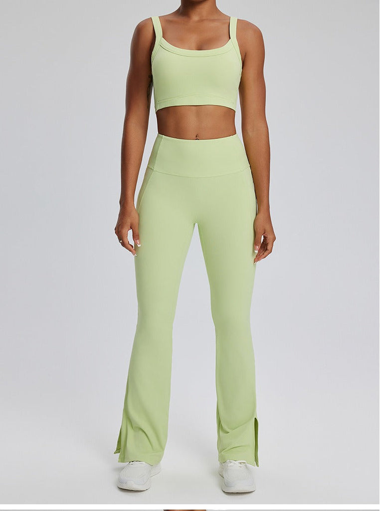 Dara Tank Top & Flared Set Neon