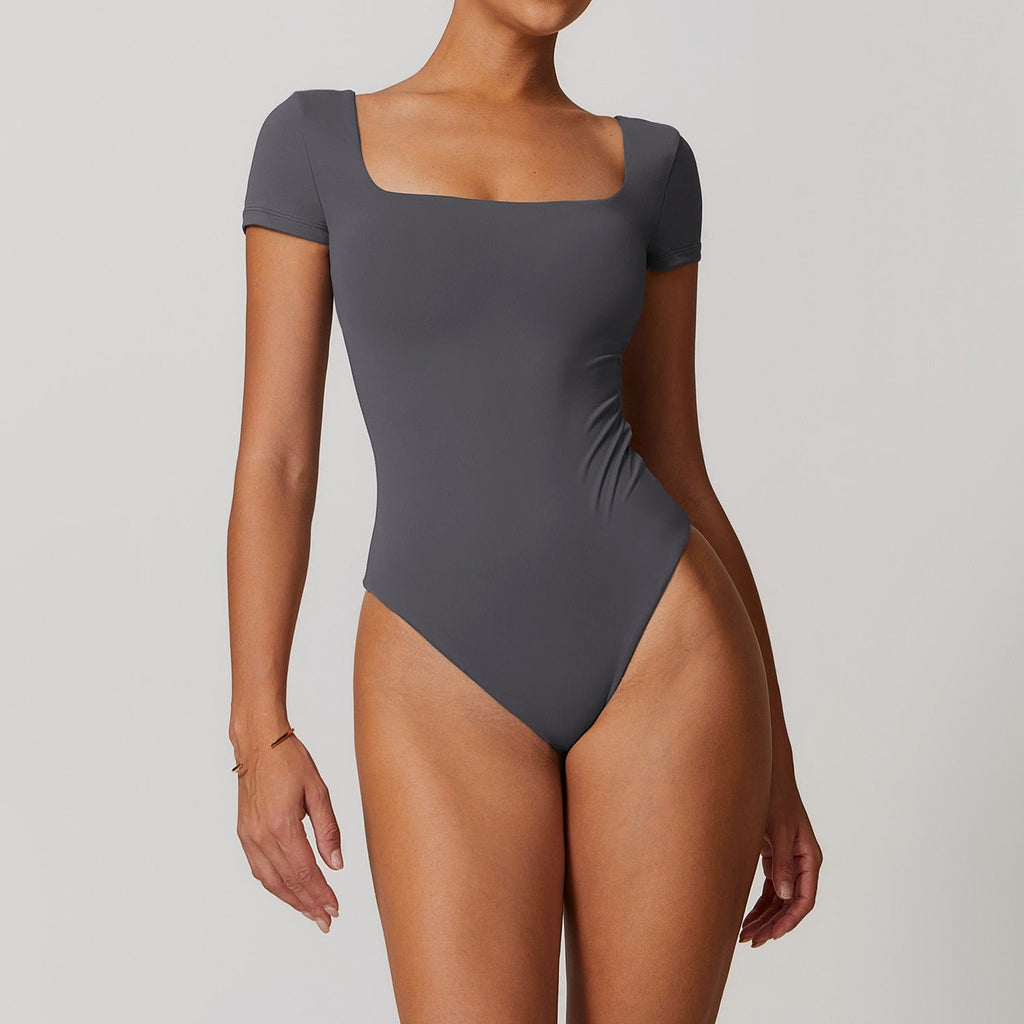Emmeline Square Cut Bodysuit Graphite
