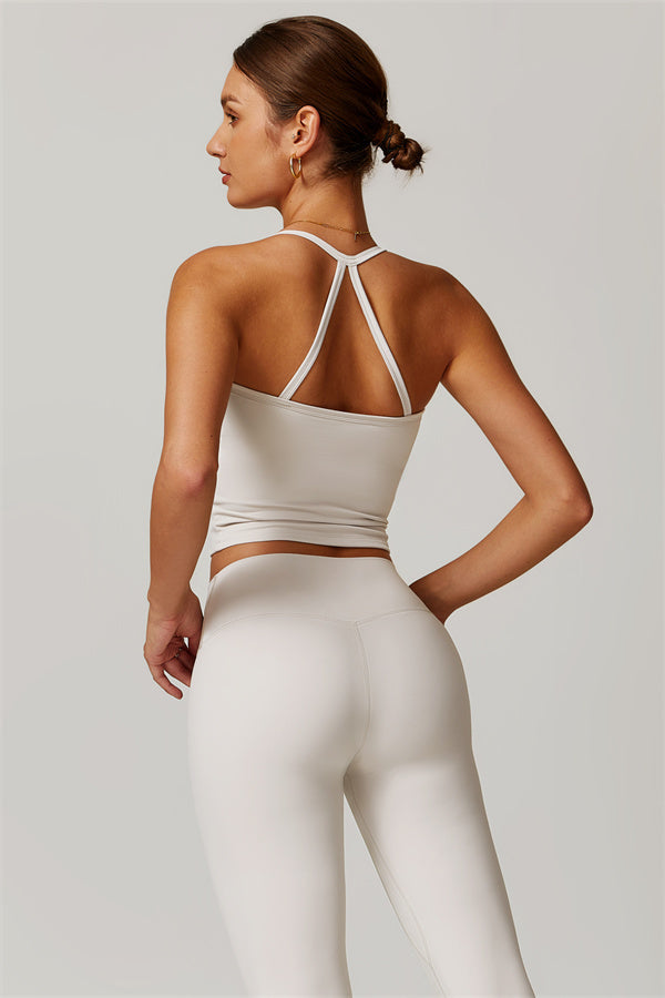 The Isabella Crop Top Leggings 2-Piece Set Apricot