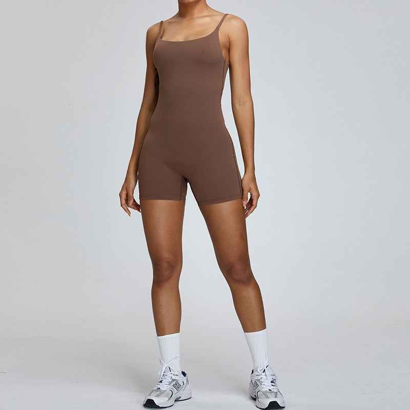 Laila Sculpting Romper Brown