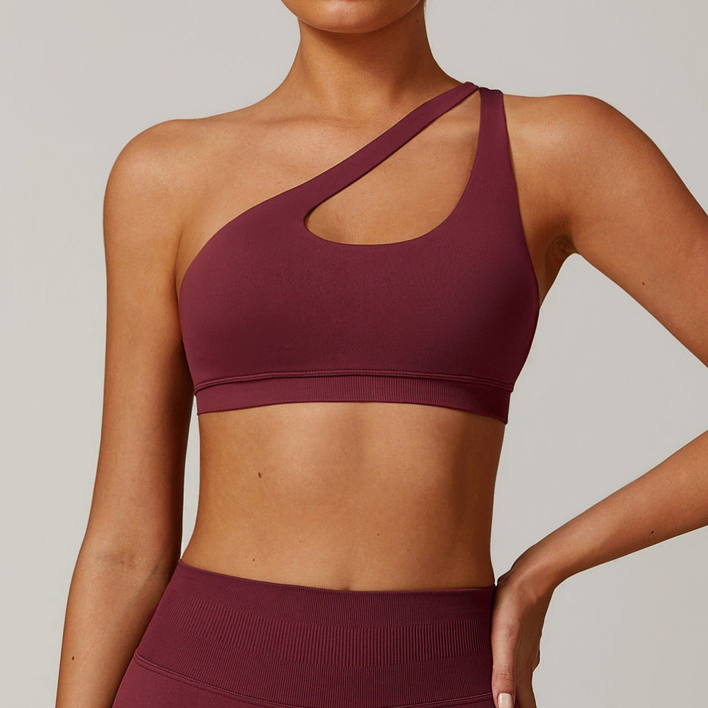 Piper Asymmetric Bra Top Wine
