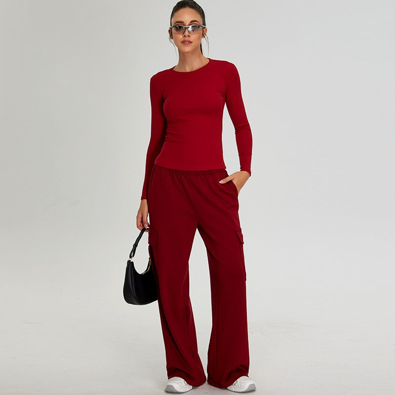 Annora Longsleeve Top & Joggers Set Burgundy