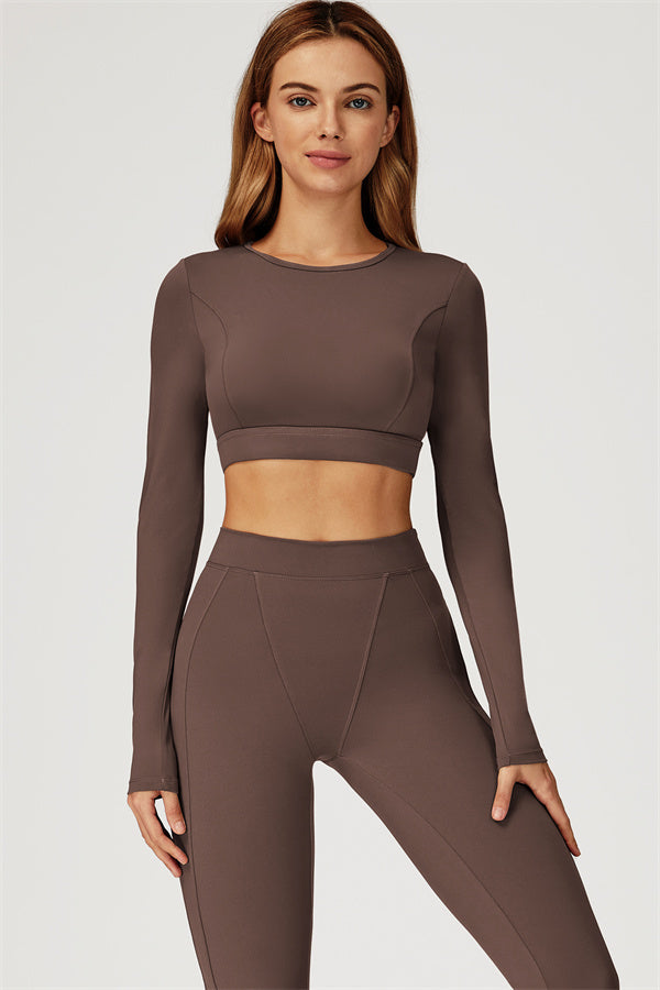 The Conquer Long Sleeve T-shirt Leggings 2-Piece Set Roman Brown