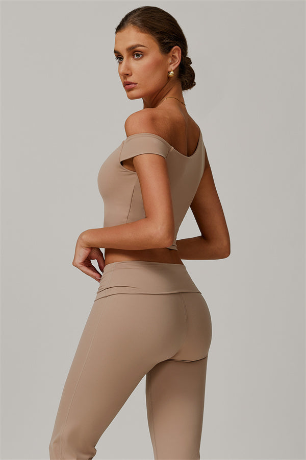 The Pearl Crop Top Flared Leggings 2-Piece Set