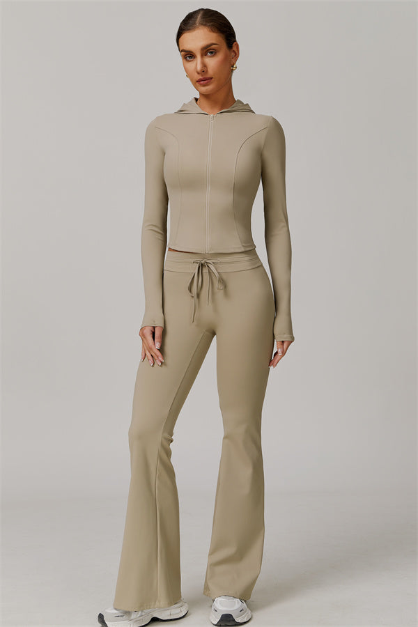 The Lumina Hooded Jacket Flared Leggings 2-Piece Set UPF 50+
