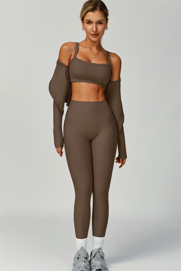 The Burst Jacket Sports Bra Leggings 3-Piece Set