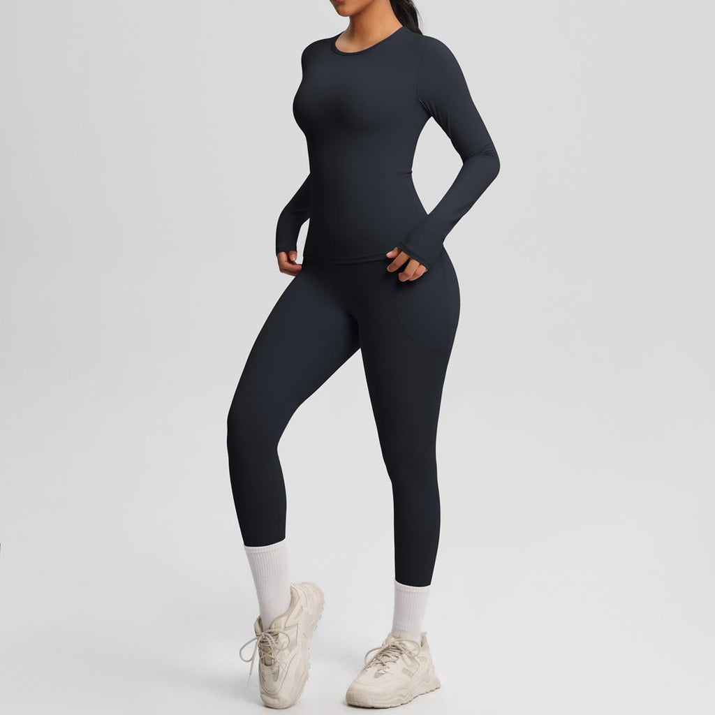 Pilates Princess Longsleeve Top & Leggings Set Black