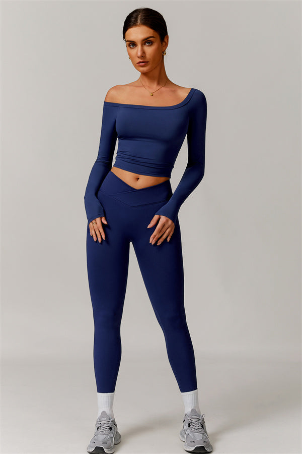 The Vivid Long Sleeve Crop Top Leggings 2-Piece Set