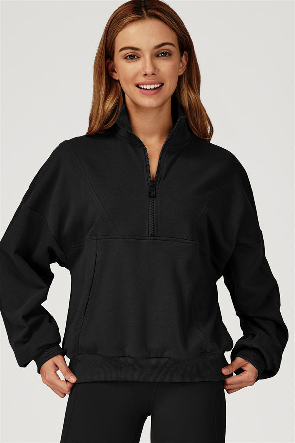The Conquer Elevate Half-Zip Pullover Black