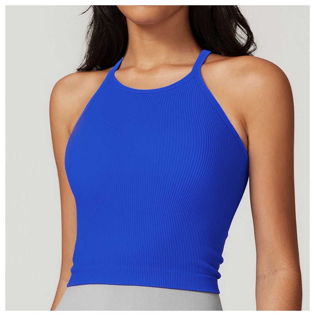 Etta Micro Ribbed Top Royal blue