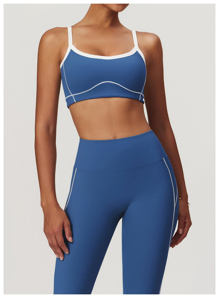 Celeste Panel Crop Bra Top Marine navy