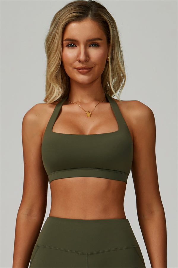 The Bold Halter Sports Bra Woodland