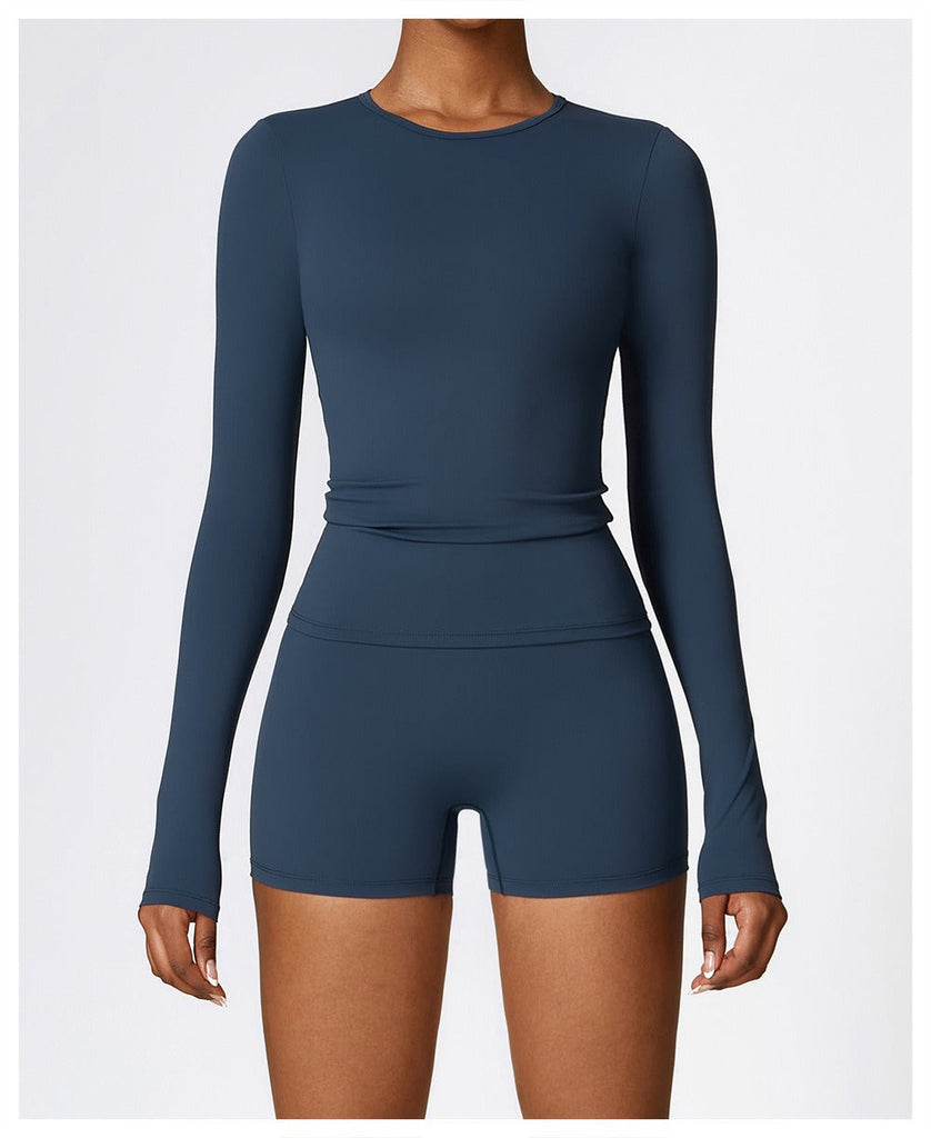 Butter Longsleeve Top & Shorts Set Navy