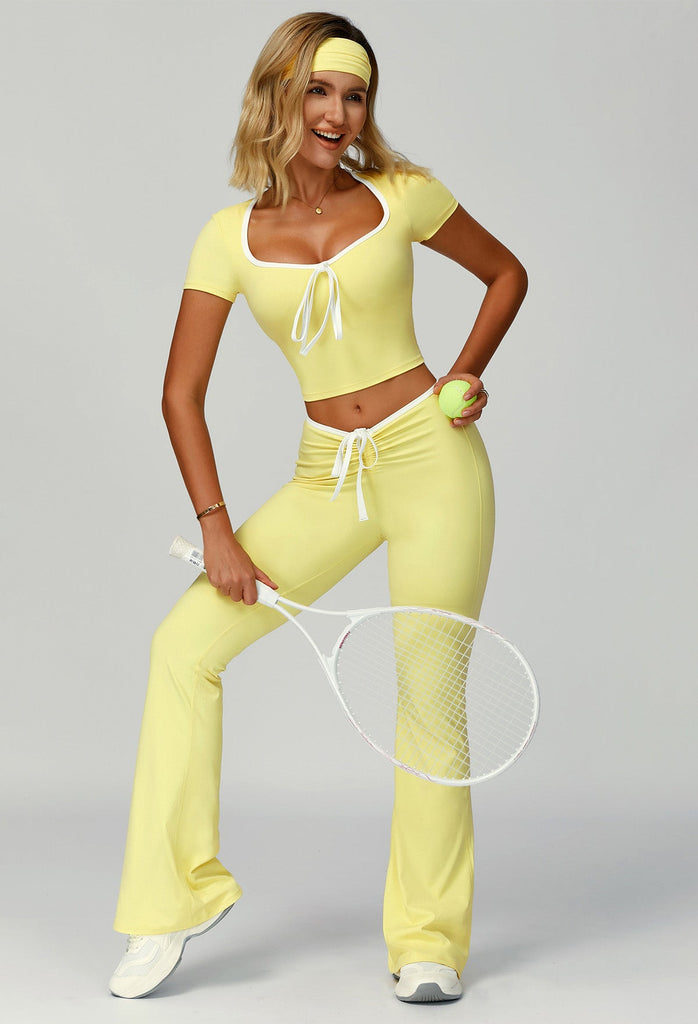 The Bow T-Sleeve Top & Flared Set