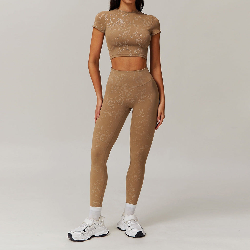 Kay T-Sleeve Top & Leggings Set Camel