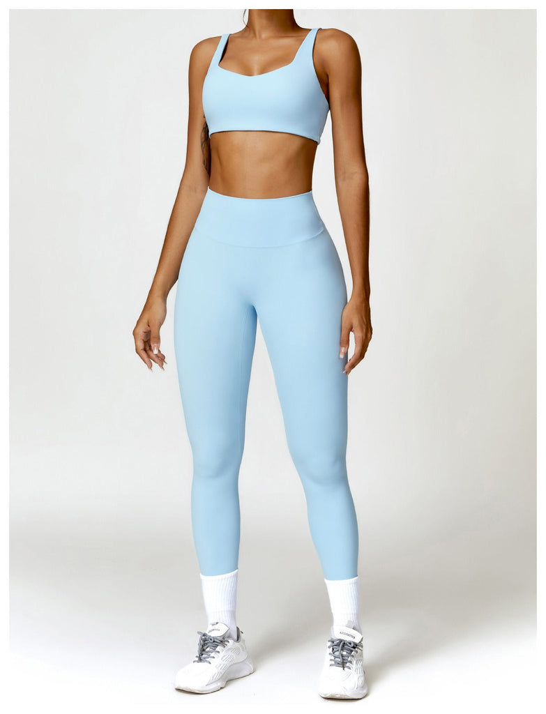 Eclipse Bra Top & Leggings Set Blue