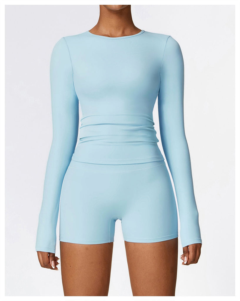 Butter Longsleeve Top & Shorts Set Blue
