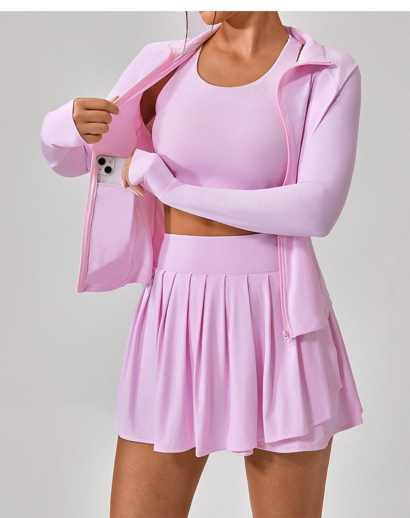 Mara Longsleeve Zip Top UPF 50+ Bubblegum