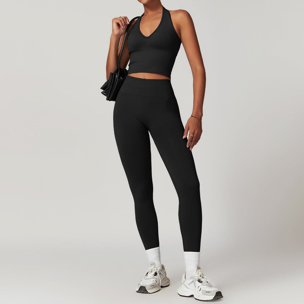 Blake Halter Top & Leggings Set Black