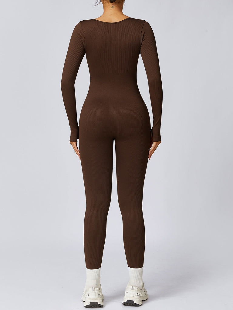 Buttoned Snatched Scoop Jumpsuit