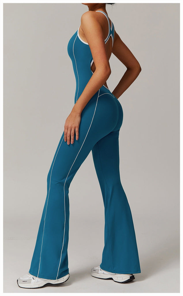 Martha Contrast Flared Jumpsuit