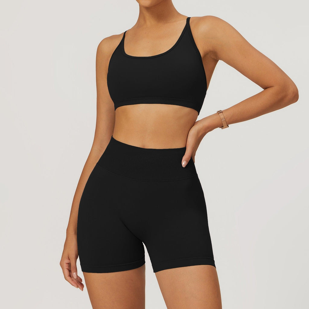 Piper Scoop Top & Shorts Set Black