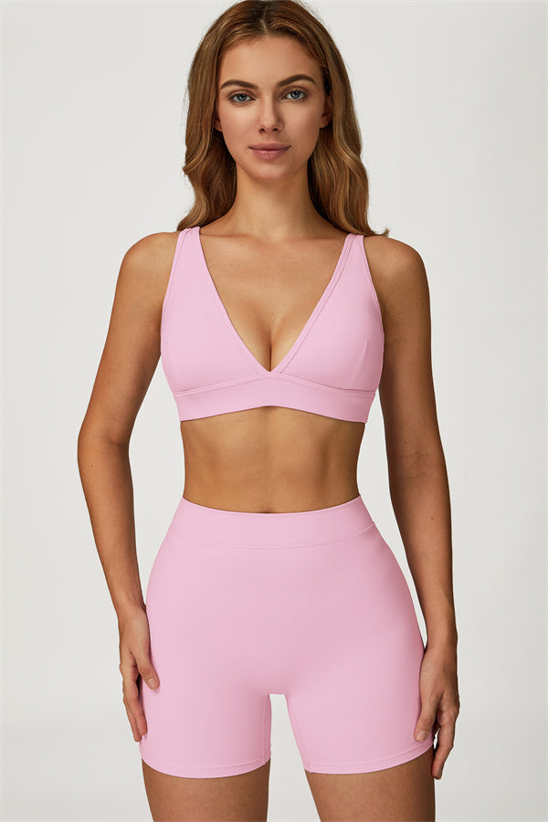 The Axis Sports Bra Shorts 2-Piece Set Vanilla