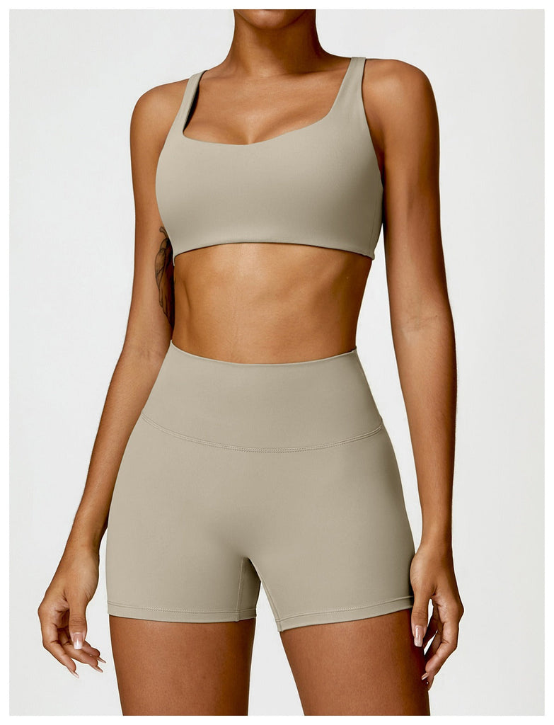 Eclipse Bra Top & Shorts Set Stone