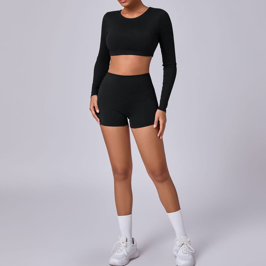 Beth Longsleeve Crop Top & Shorts Set