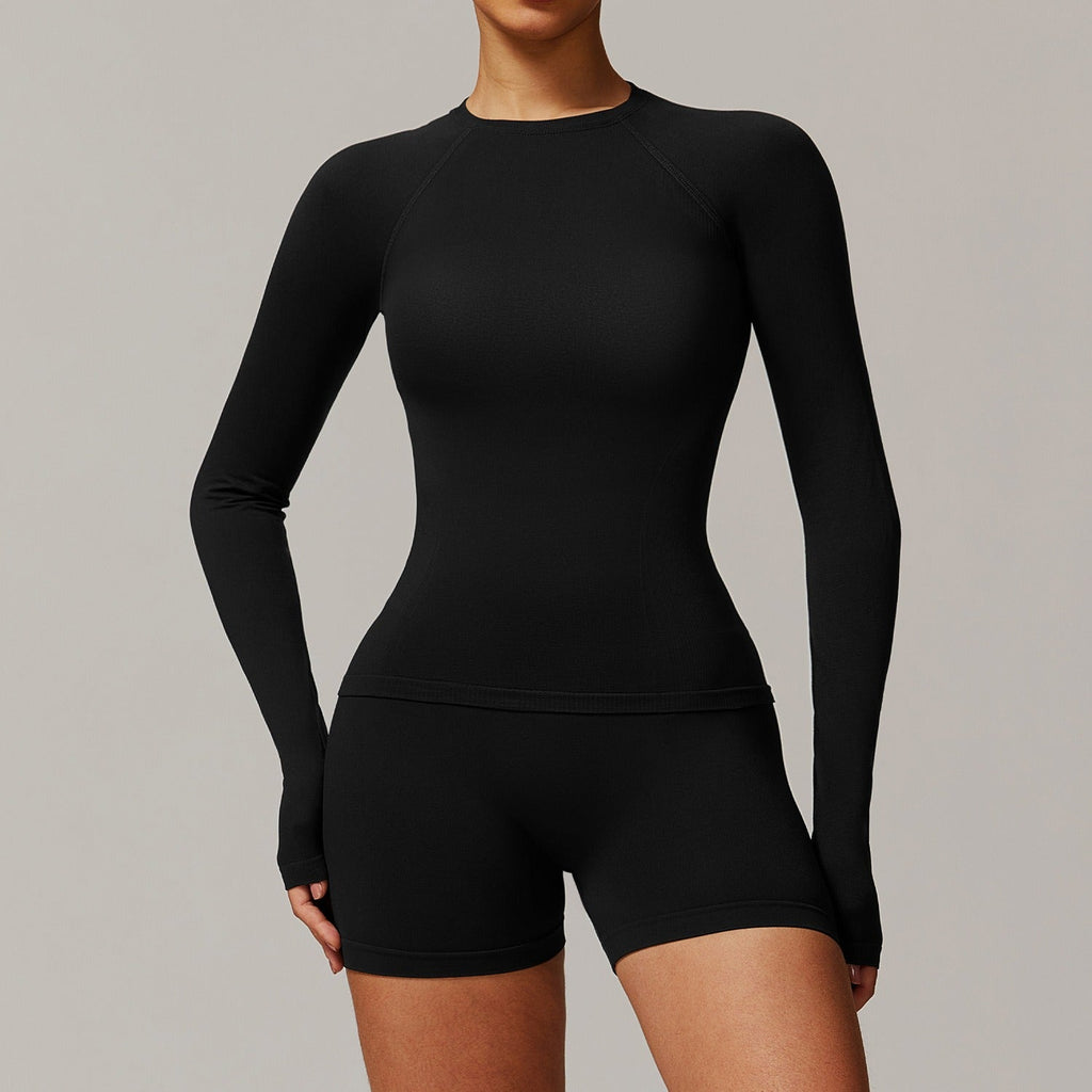Piper Longsleeve Top & Shorts Set Black