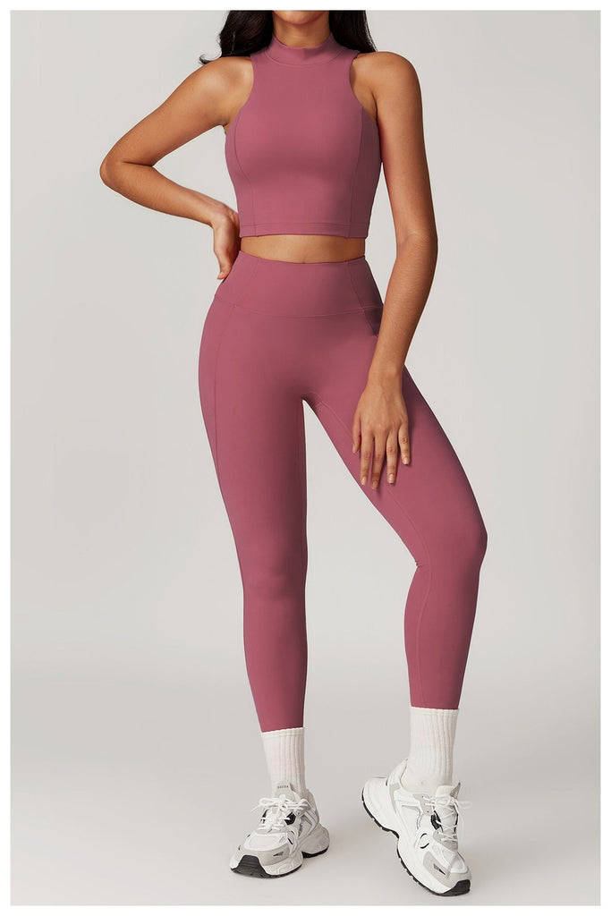 Mira Crop Top & Leggings Set Mauve