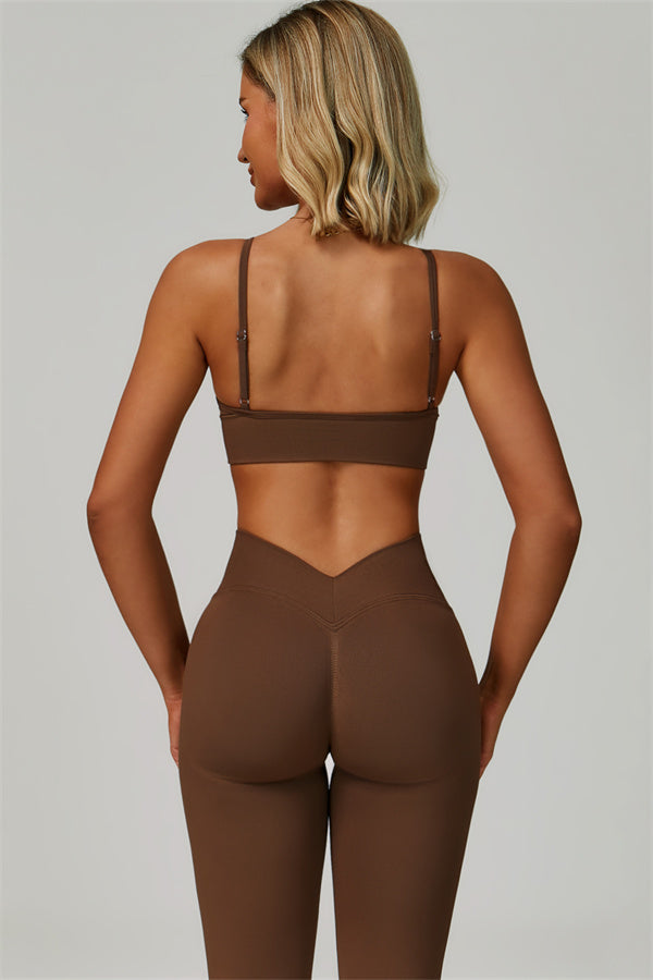 The Empower Sports Bra Leggings 2-Piece Set Taupe