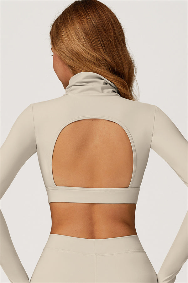 The Axis Crop Top Almond