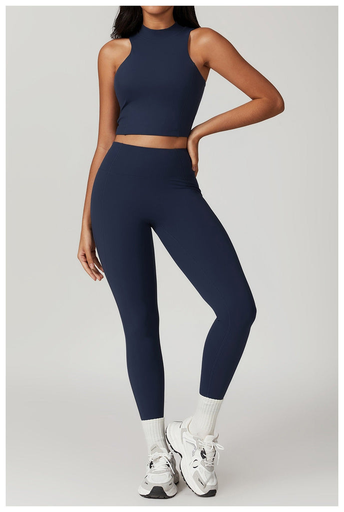 Mira Crop Top & Leggings Set Navy