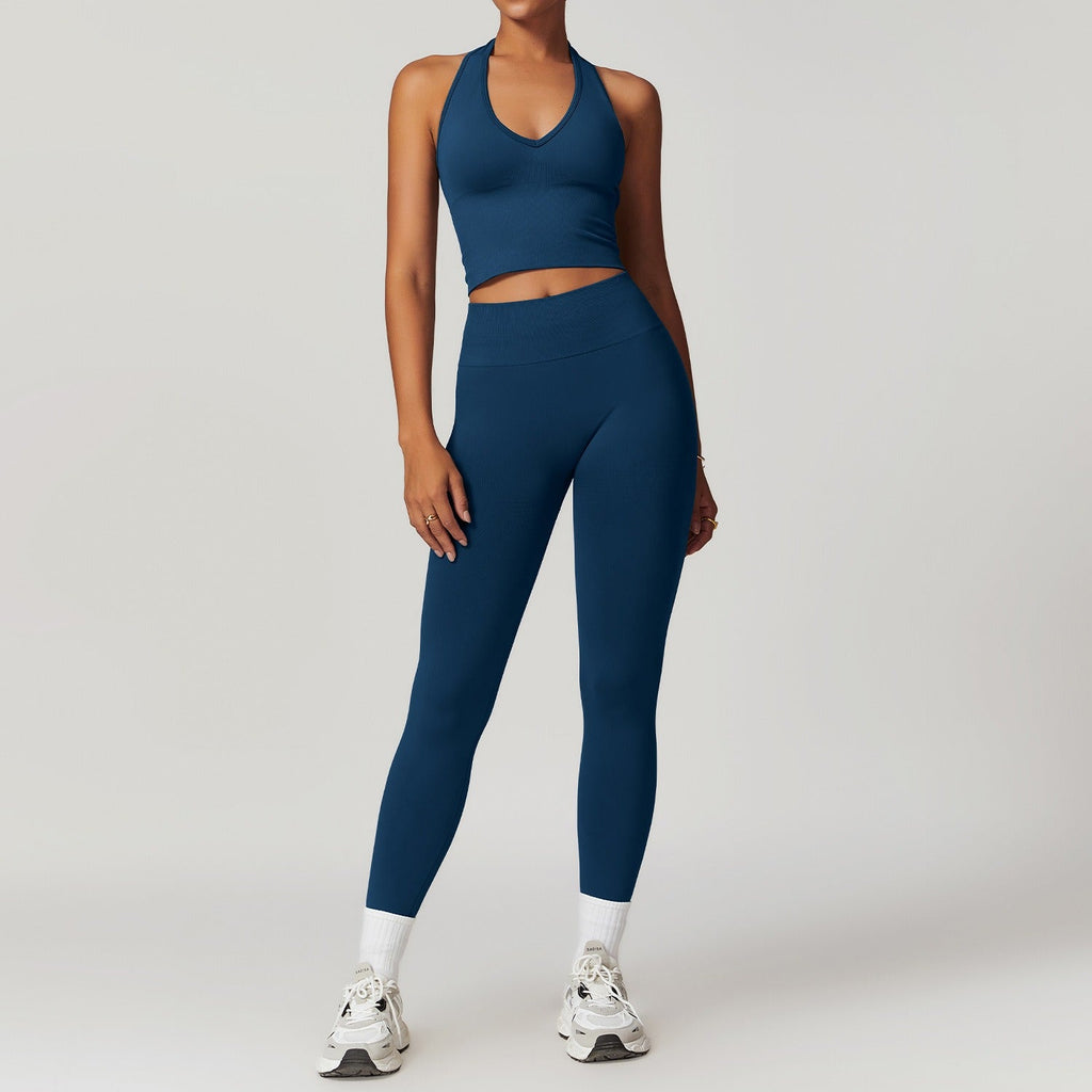 Blake Halter Top & Leggings Set Titanium blue