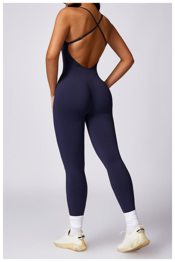 Seamless Scrunch Back Jumpsuit Navy