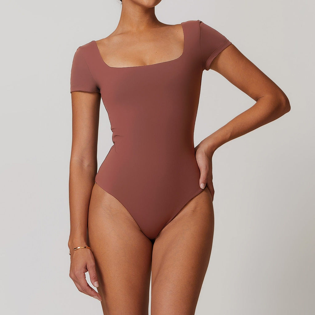 Emmeline Square Cut Bodysuit Mauve