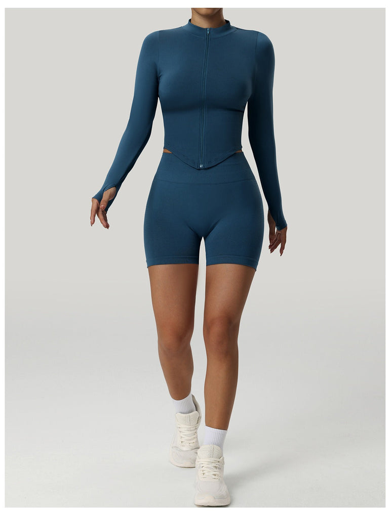 Blake Longsleeve Zip Top & Shorts Set