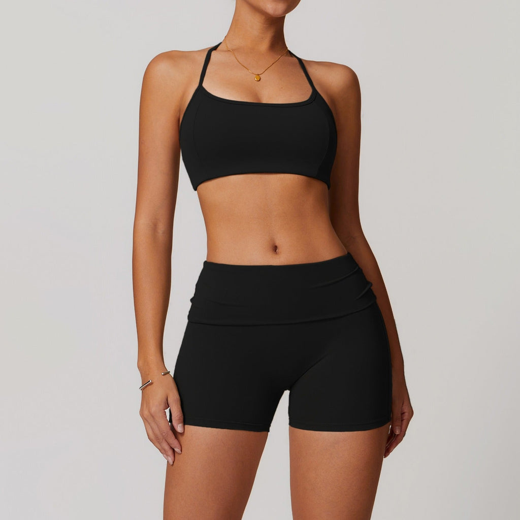 Ayla Bra Top & Shorts Set Black
