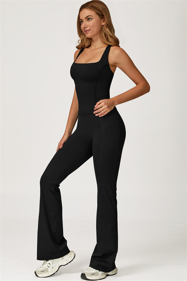 The Glacier Crop Tank Flared Leggings 2-Piece Set