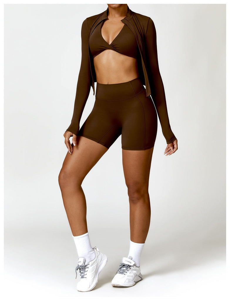 Supreme Zip Longsleeve Top & Shorts Set