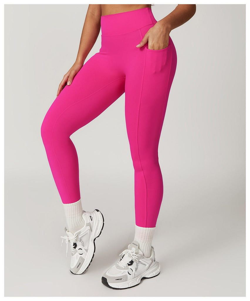 Gillian Side Pockets Leggings Hot pink