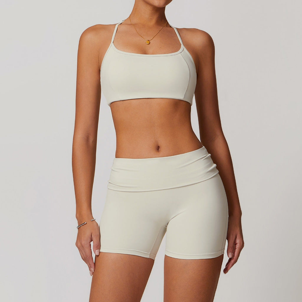 Ayla Bra Top & Shorts Set Ivory