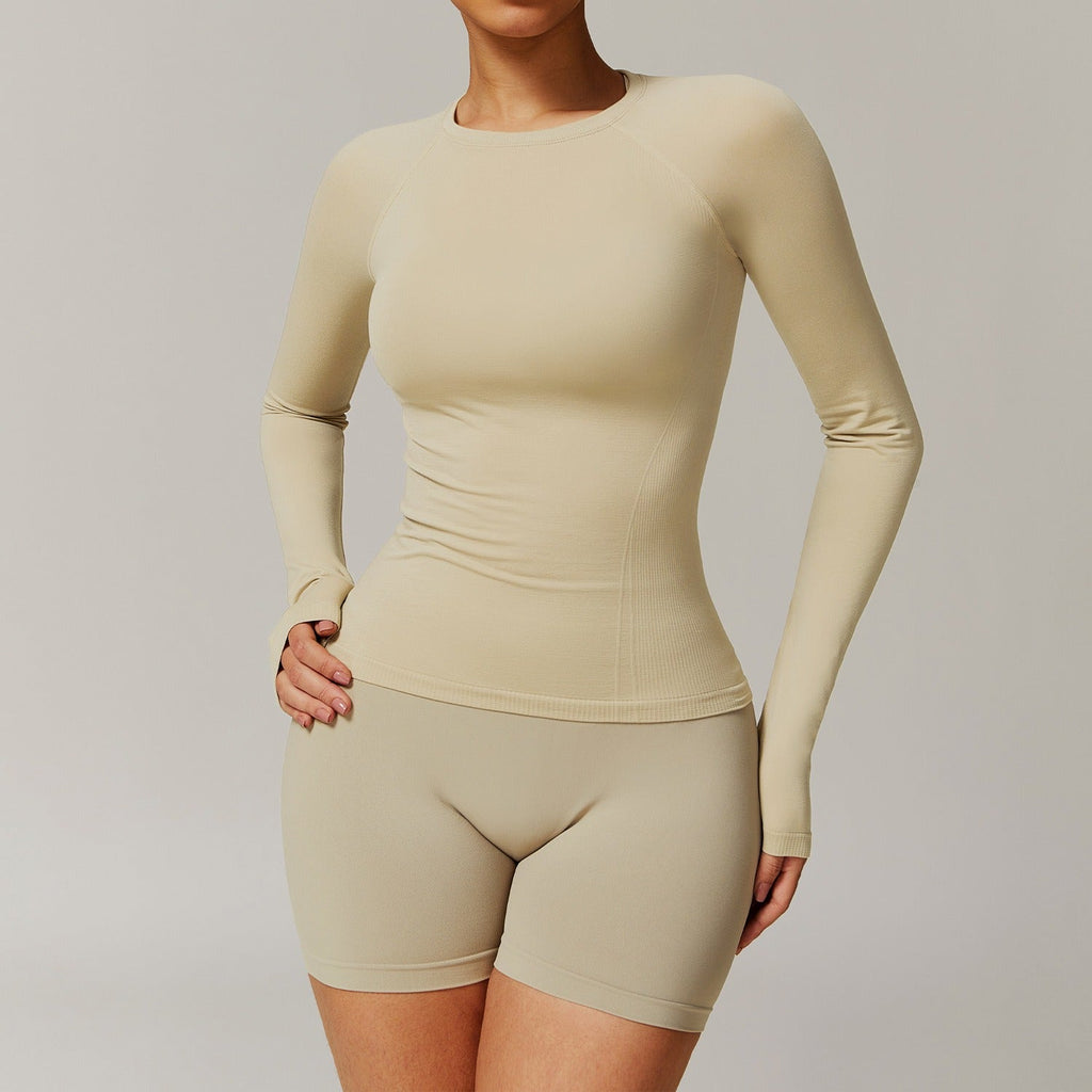 Piper Longsleeve Top & Shorts Set Stone