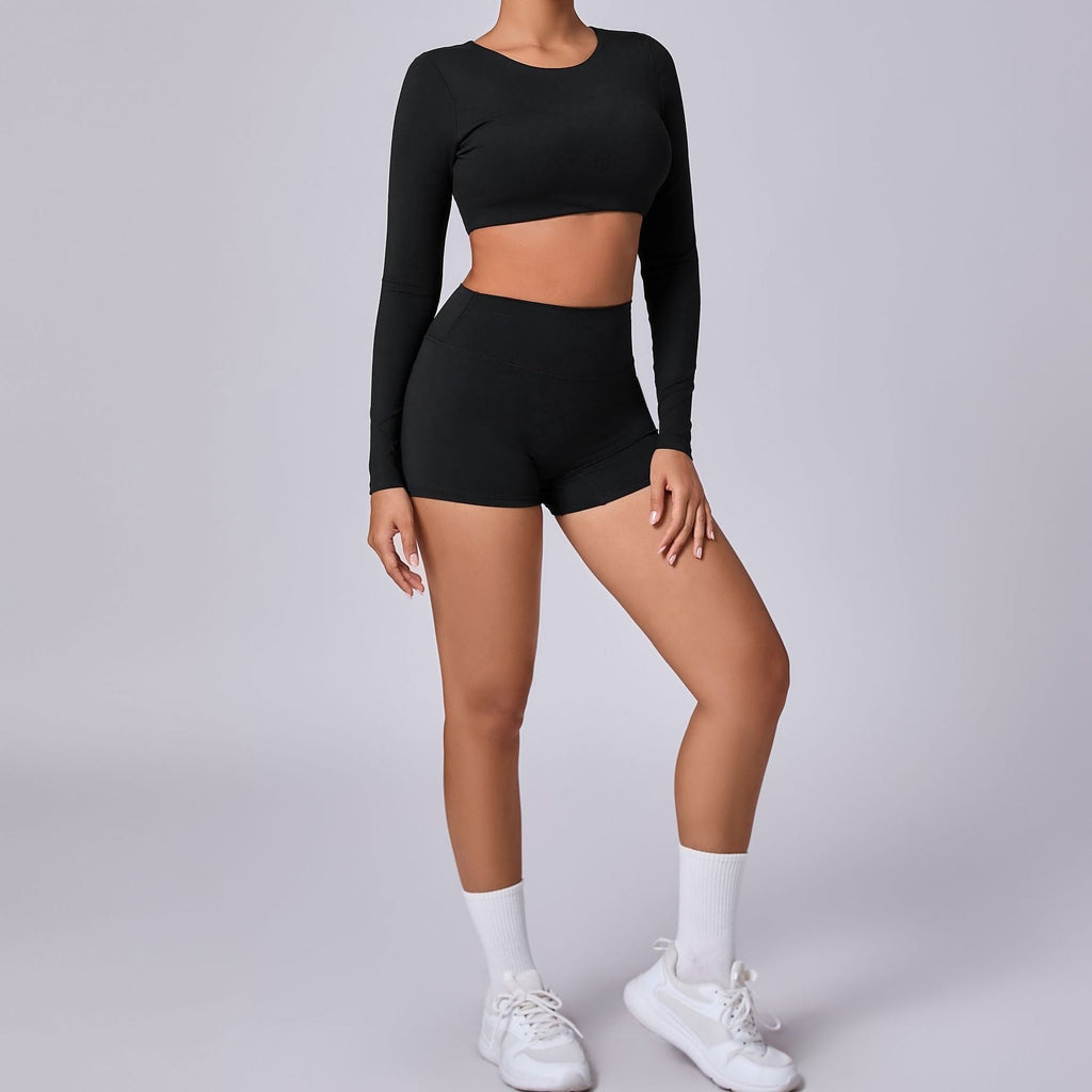 Beth Longsleeve Crop Top & Shorts Set