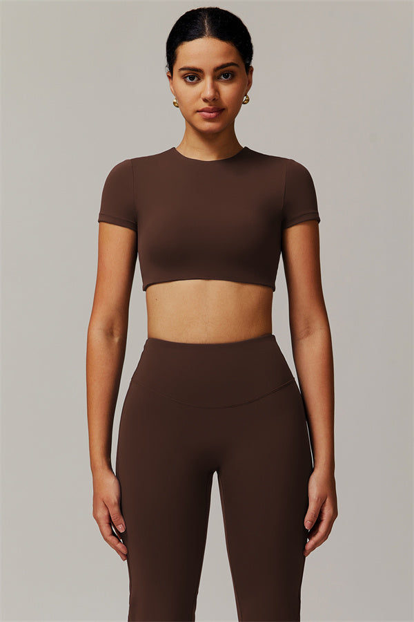 The Delicate Crop Top Flared Leggings 2-Piece Set