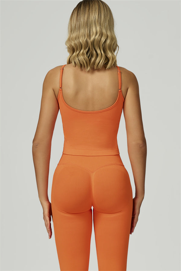 The Prime Crop Top Leggings 2-Piece Set Orange
