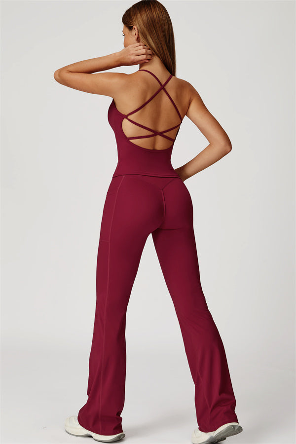 The Propel Crop Top Flared Leggings 2-Piece Set
