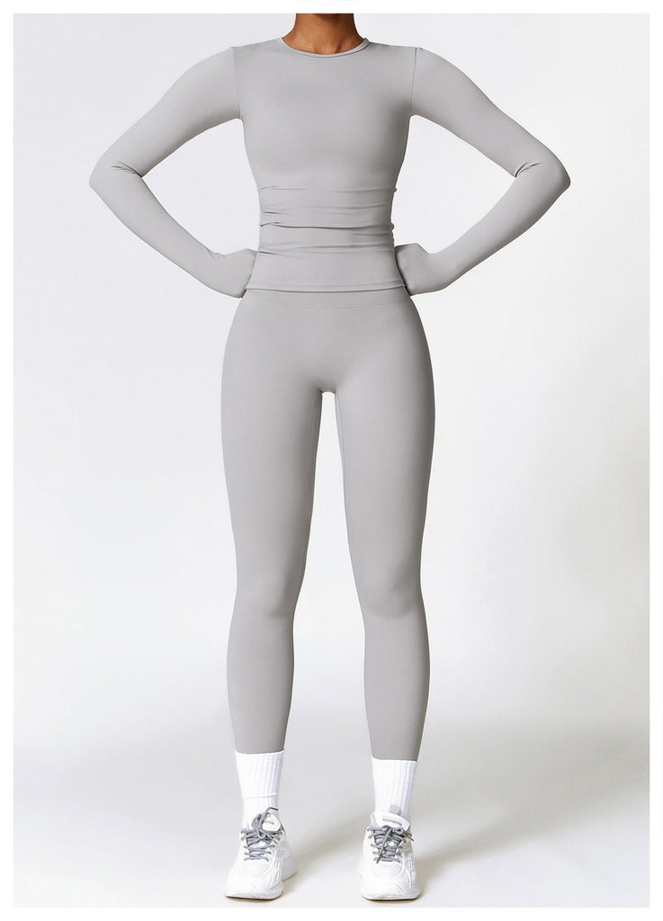 Butter Longsleeve Top & Leggings Set Light grey