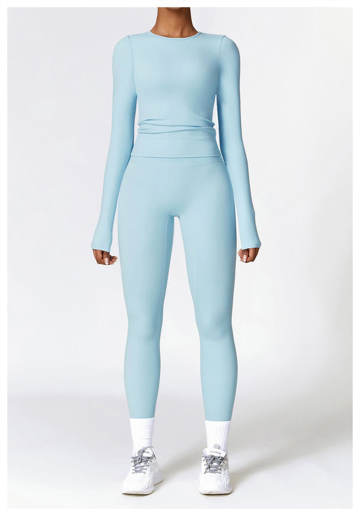 Butter Longsleeve Top & Leggings Set Blue